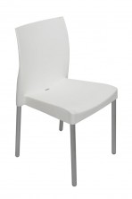 Leo Chair. Stackable. Aluminium Leg. Plastic Shell